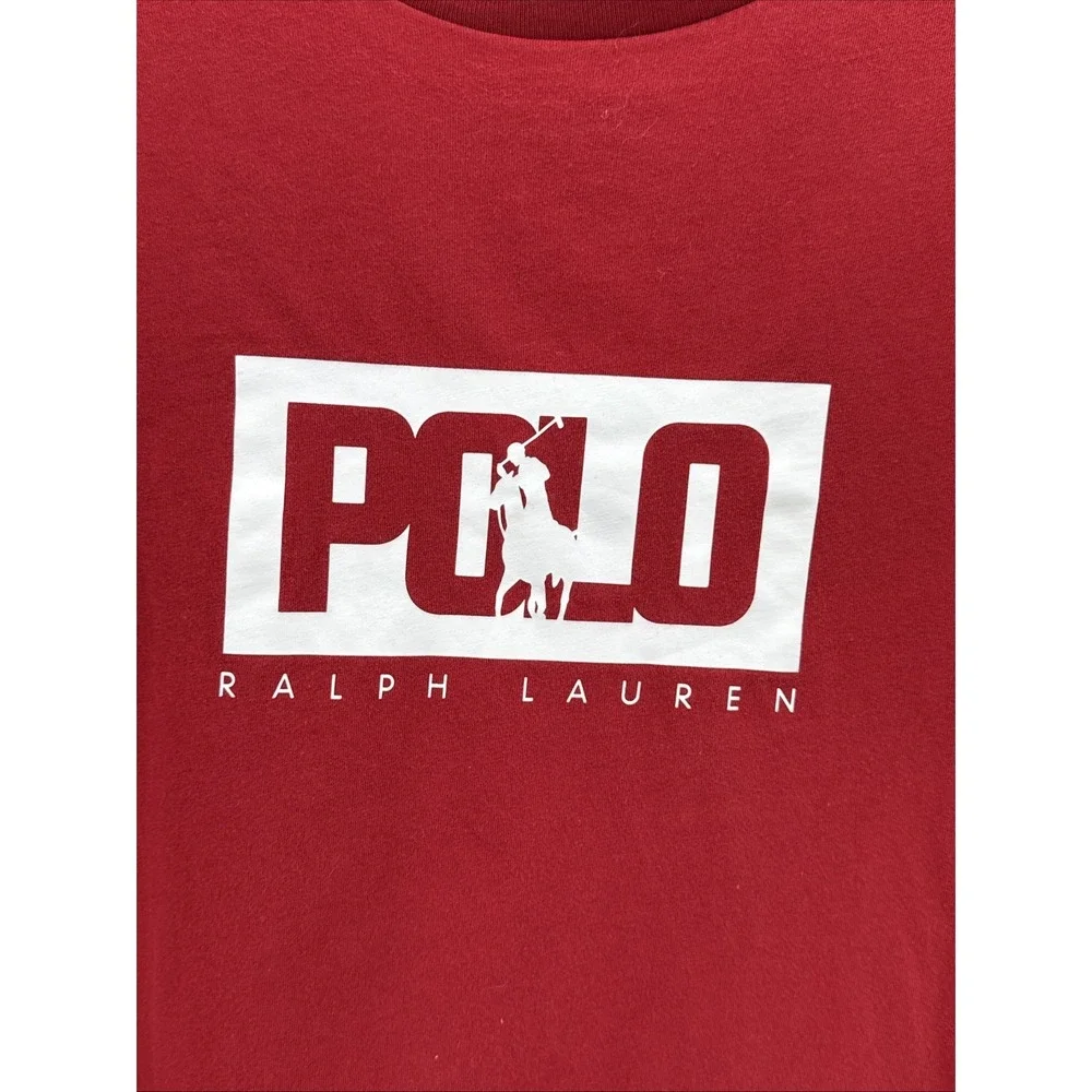 Polo Ralph Lauren Men's Red Box Logo Graphic‎ Crew-Neck T-Shirt Sz L